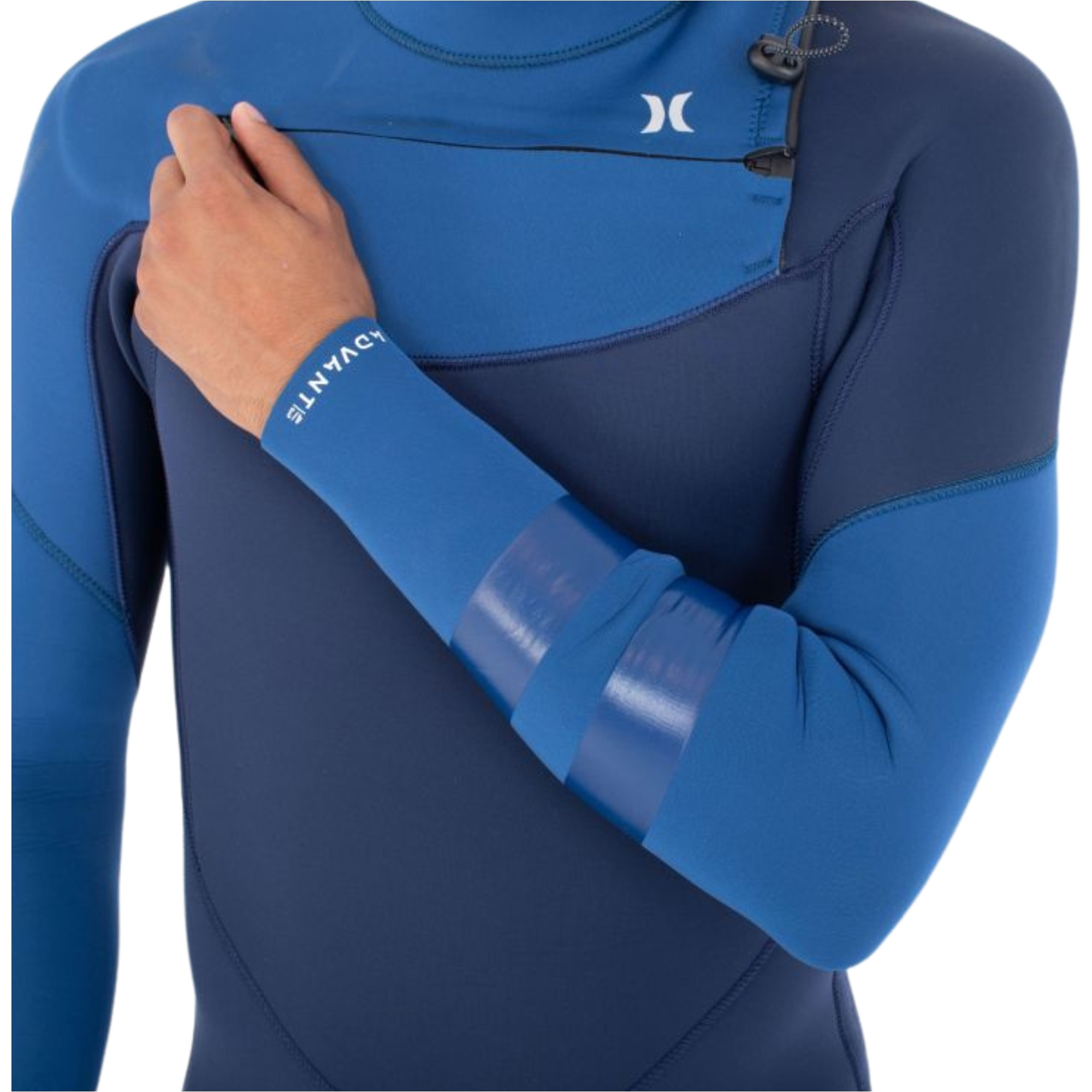 2026 Hurley Männer Advant 4/3mm Brustreißverschluss Neoprenanzug MFS0013423 - Faint Blue